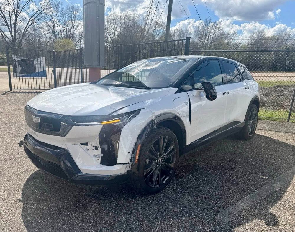Before — Cadillac Lyriq front-end collision damage